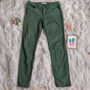 Madewell skinny skinny pants green stretchy 27